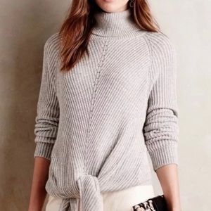 Anthropologie Moth Front Tie Knit Sweater